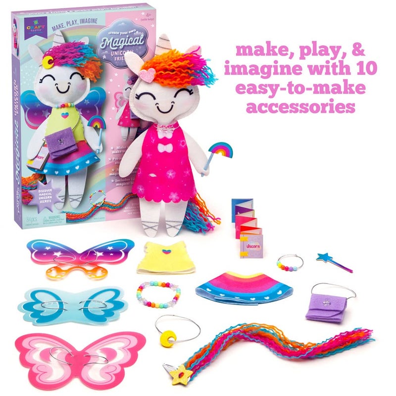 Craft Tastic Craft-tastic -Make a Unicorn Friend Craft Kit - Learn to Make Easy-to-Sew Stuffie with Clothes & Accessories - Ages 4+ - Image 4